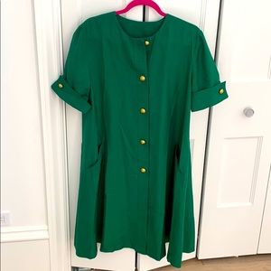 Vintage Green w/ Gold Button Short Sleeved Jacket